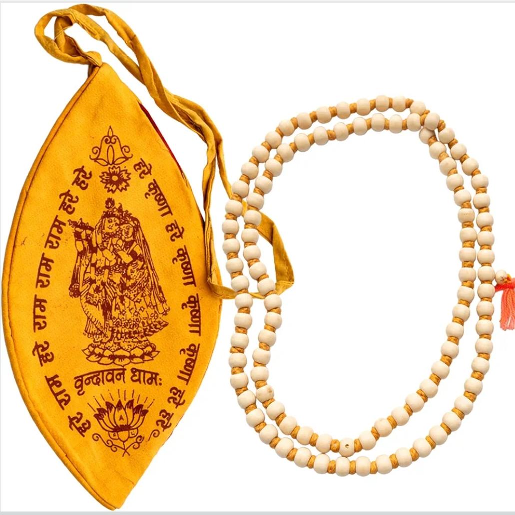 SHREE RADHAKRISHNA MALA JAP BAG WITH TULSI MALA - 108 BEADS