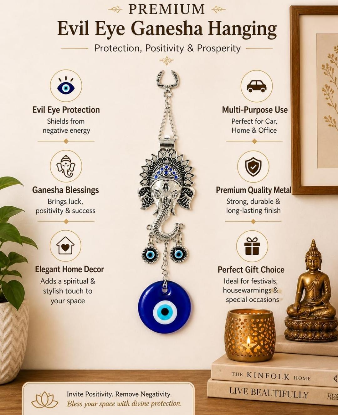 Premium Ganesha Evil Eye Protection Wall Hanging