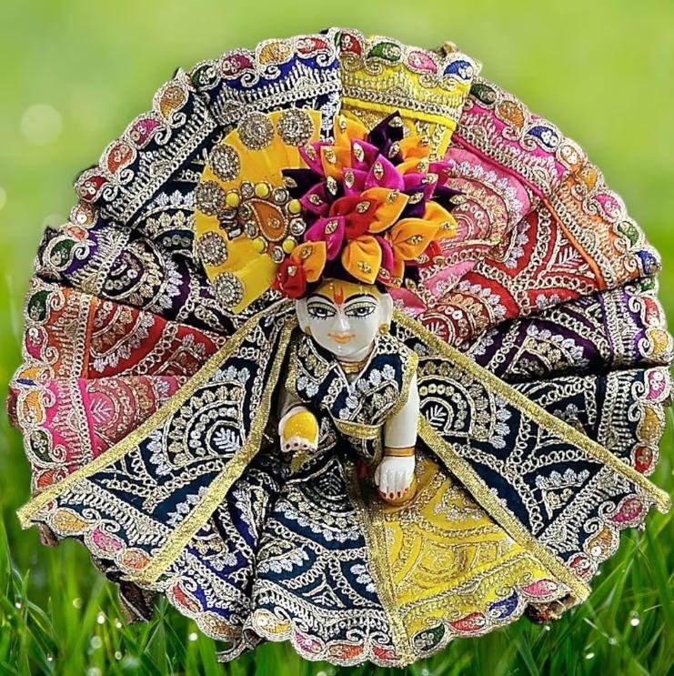 Premium Laddu Gopal Ji Dress with Traditional Design and Mukut With Latkan