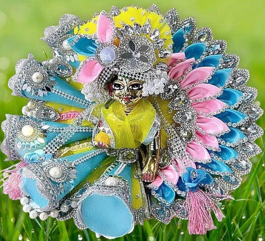 Laddu Gopal Ji Premium Rich Embroidered Dress with Mukut and Latkan