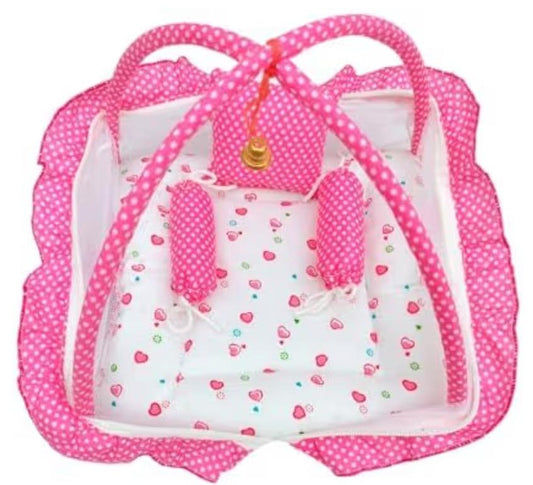 Laddu Gopal Ji Baby Pink Bed With Pillow and Lotan | Premium Quality