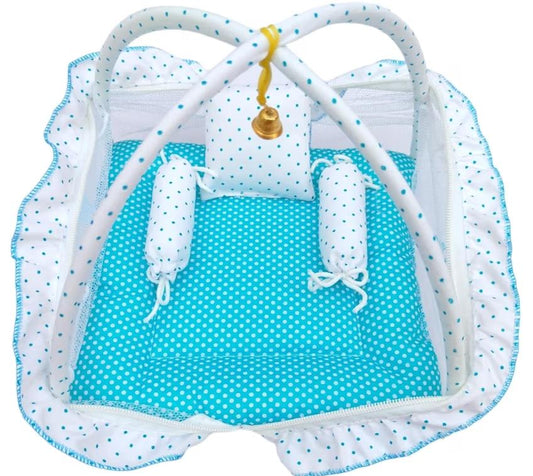 Laddu Gopal Ji Blue Bed With Pillow and Lotan | Premium Quality