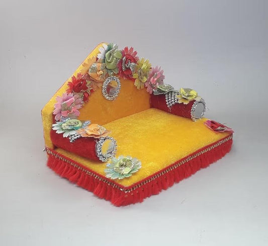 Laddu Gopal Ji Singhasan (Sofa) with Velvet Fabric and Designs