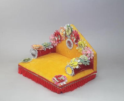 Laddu Gopal Ji Singhasan (Sofa) with Velvet Fabric and Designs